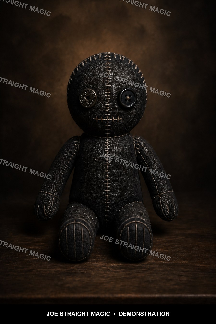 Protected unmarked Black Stitched poppet