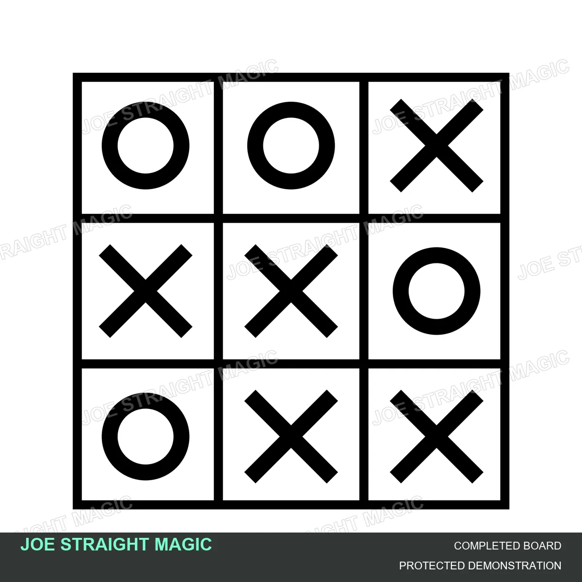 Protected phone image matching the completed tic-tac-toe board
