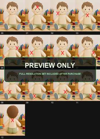 Cute paper-and-fabric poppet contact sheet