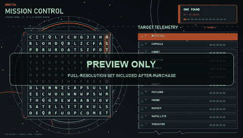Space mission word search reveal